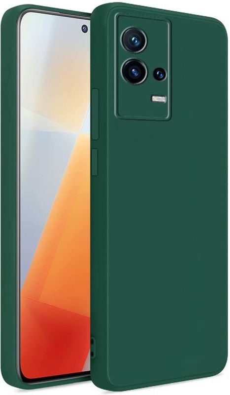 KrKis Back Cover for IQOO 8 5G, IQOO 9 5G  (Green, Camera Bump Protector, Silicon, Pack of: 1)