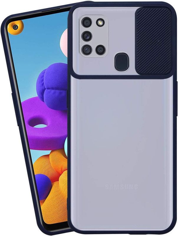 Yoox Back Cover for Samsung Galaxy A21S  (Blue, Dual Protection, Silicon, Pack of: 1)