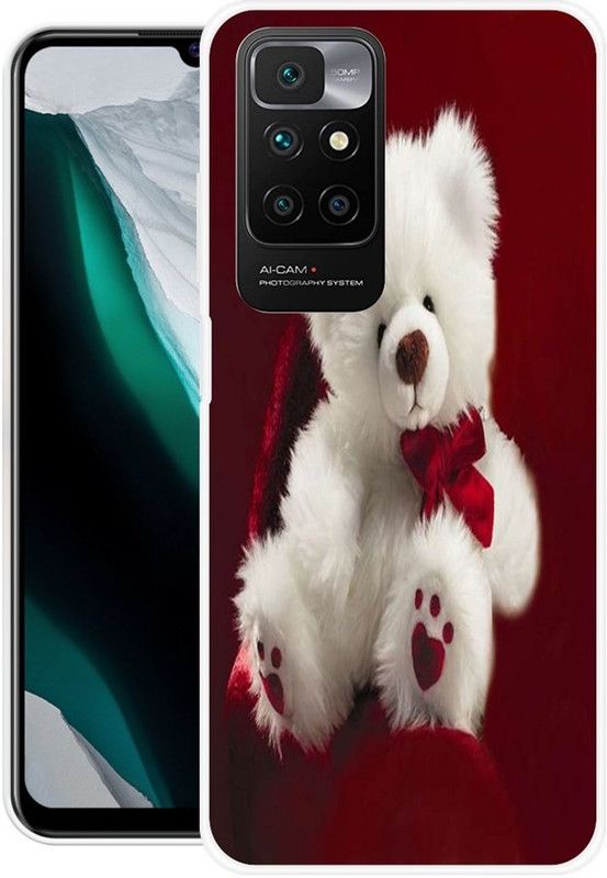 RJ14 (Online) Back Cover for Redmi 10 Prime  (Red, White, Grip Case, Silicon, Pack of: 1)