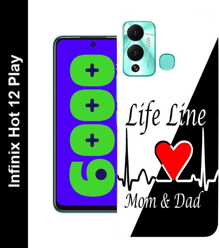 mitzvah Back Cover for Infinix Hot 12 Play  (Black, White, Grip Case, Silicon, Pack of: 1)