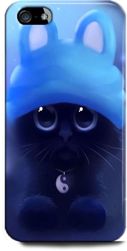 INDICRAFT Back Cover for Apple iPhone 5s CAT, CUTE CATE, LITTILE, BLACK CAT  (Multicolor, Hard Case, Pack of: 1)
