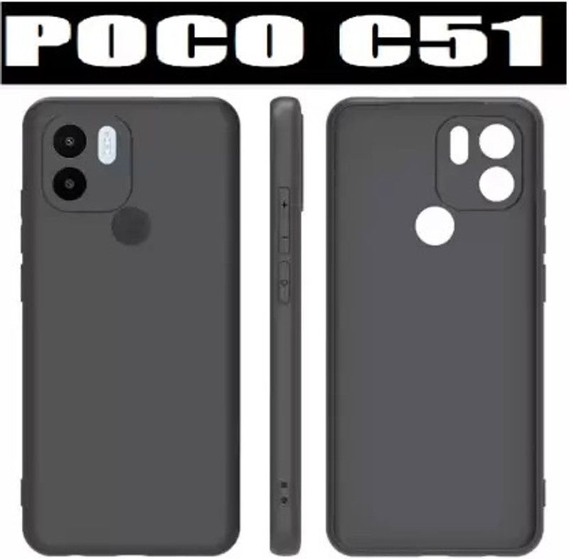 CASEHUNT Back Cover for POCO C51  (Black, Camera Bump Protector, Pack of: 1)