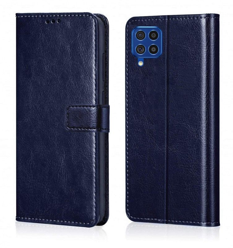 Nuvak Flip Cover for Samsung Galaxy F62  (Blue, Magnetic Case)