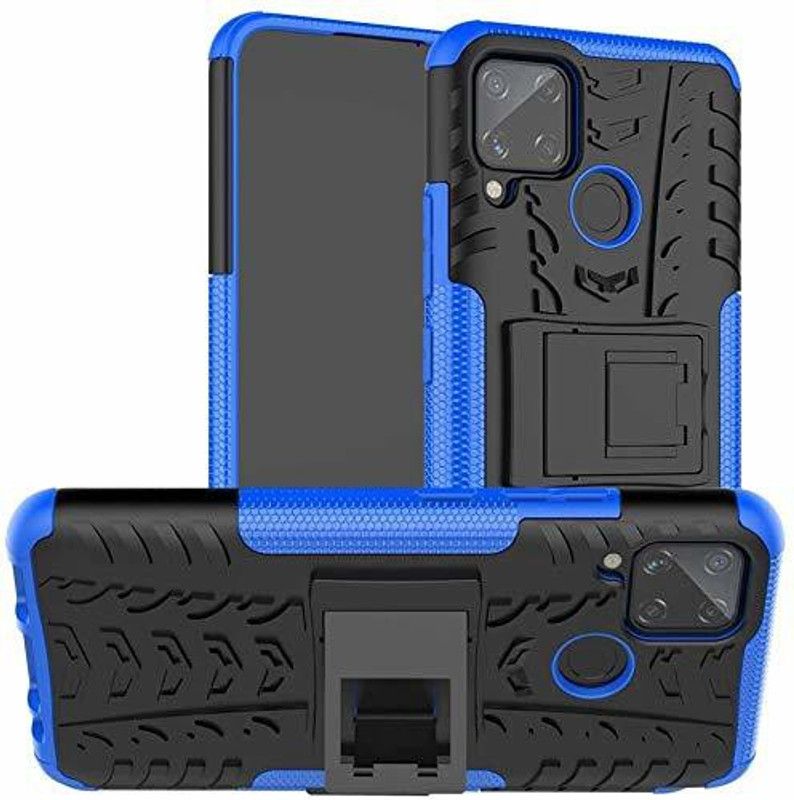 MOBIRUSH Back Cover for Realme Narzo 30A  (Blue, Rugged Armor, Pack of: 1)
