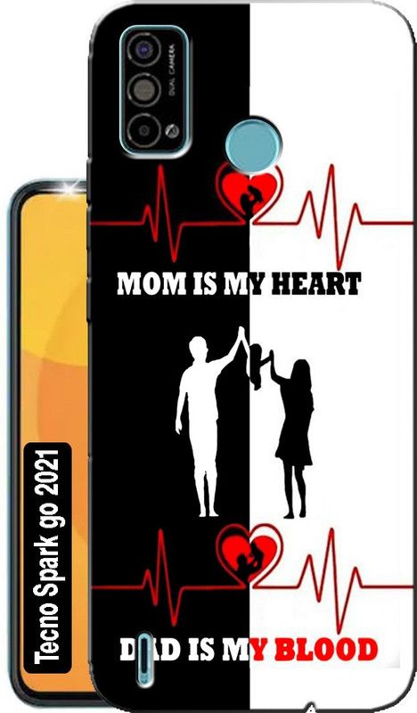 Case Club Back Cover for Tecno Spark go 2021  (Black, White, Dual Protection, Silicon, Pack of: 1)
