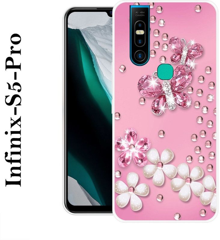 KLC Back Cover for Infinix S5 Pro  (Pink, White, Silicon)
