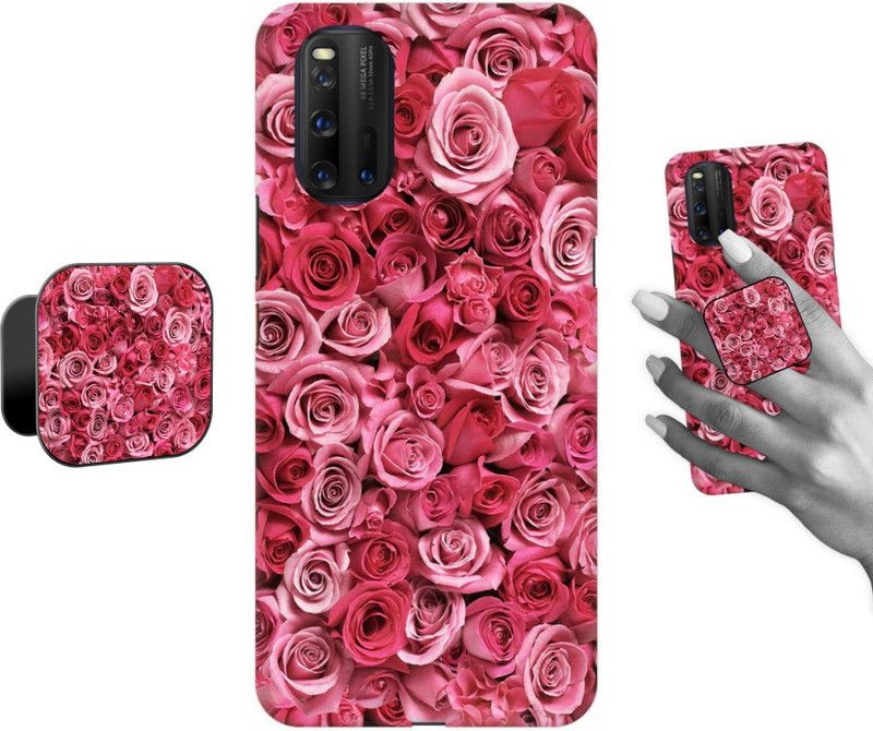 COBIERTAS Back Cover for iQoo 3  (Pink, Cases with Holder, Pack of: 2)