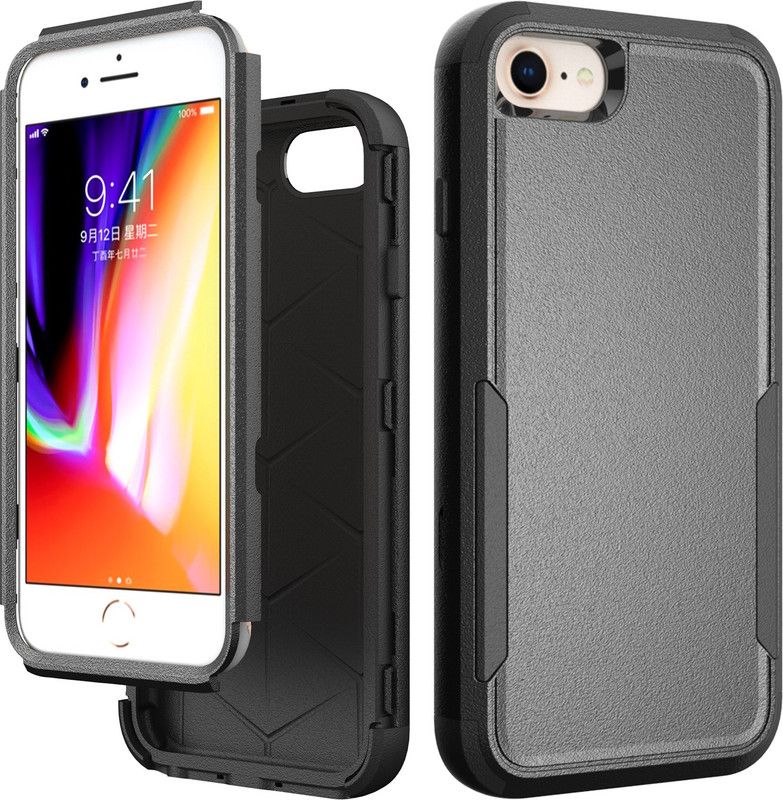 DOB Back Cover for Apple iPhone 7 / iPhone 8 / iPhone SE 2022 / 2020 (4.7 Inch)  (Black, Dual Protection, Pack of: 1)