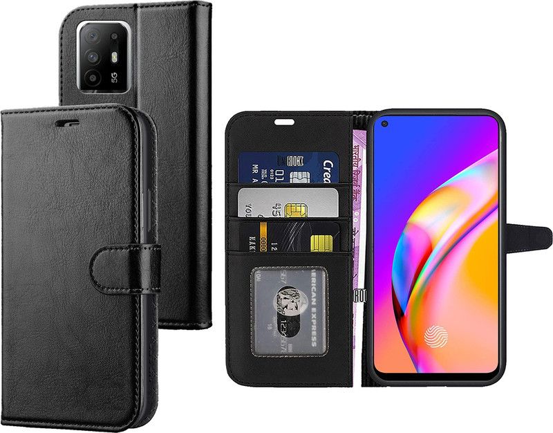 Digilett Flip Cover for OPPO F19 Pro + 5G  (Black, Dual Protection, Pack of: 1)
