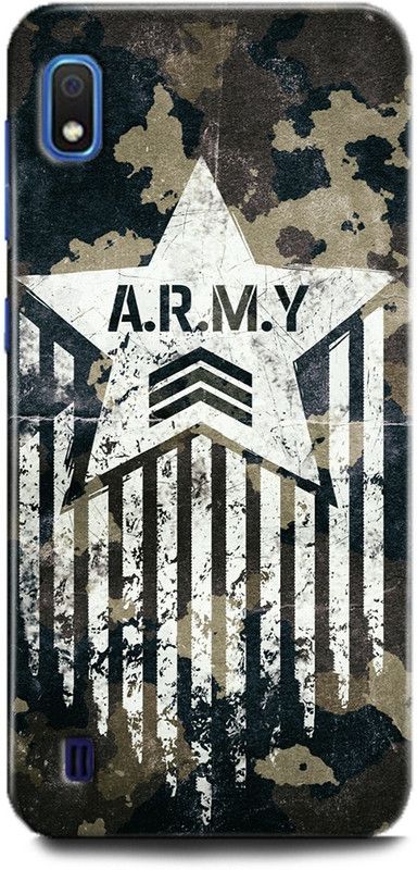 WallCraft Back Cover for Samsung Galaxy A10 ARMY, TXTURE, UNIFORM, MILITARY, COMO EDGE, COMOFLAGE, DRESS CODE, BLUE  (Multicolor, Dual Protection)