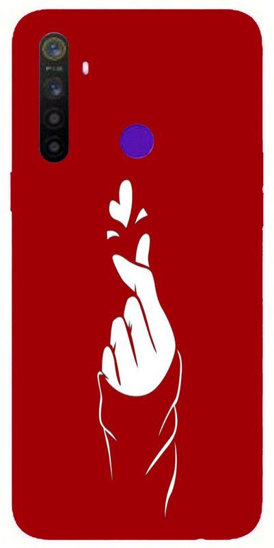 PrintCorner Back Cover for Realme 5s  (Red, Grip Case, Silicon, Pack of: 1)