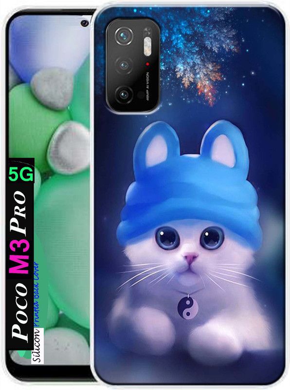 KENTAROELENE Back Cover for Poco M3 Pro  (Blue, Dual Protection, Silicon, Pack of: 1)