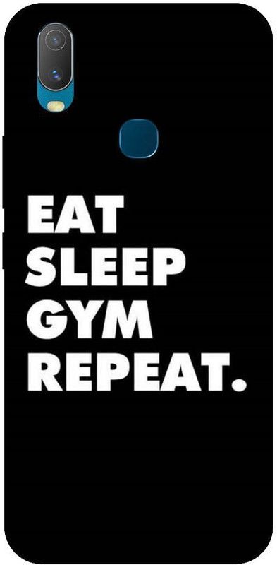 URCHIN Back Cover for Vivo Y12 Eat Sleep Gym Repeat, Gym, Gym love, bodybuilding, motivational  (Multicolor, Shock Proof, Pack of: 1)