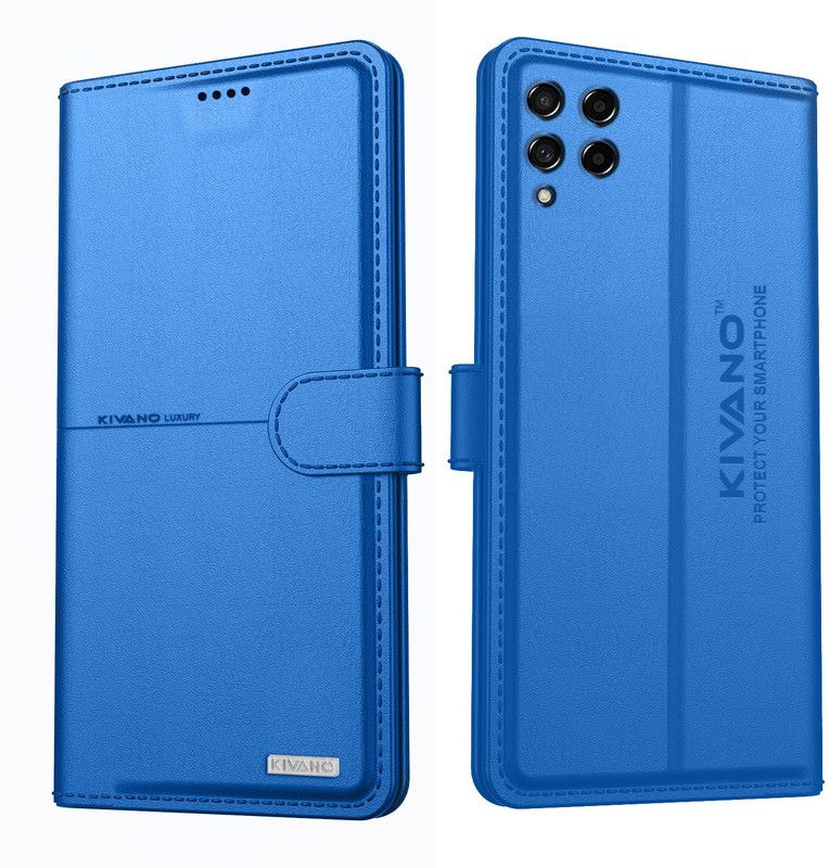 KIVANO Flip Cover for Samsung Galaxy M53 5G | Luxurious Design|Inside Pockets & Inbuilt Stand|Magnetic Closing  (Blue, Cases with Holder, Pack of: 1)