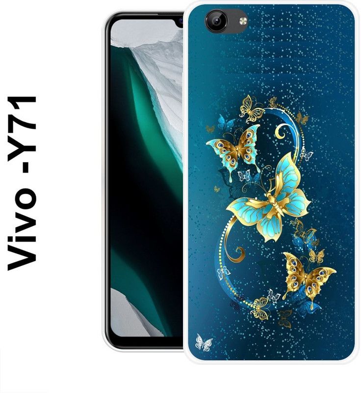 BAGRA Back Cover for Vivo Y71, Vivo Y71i  (Blue, Gold, Grip Case, Silicon)