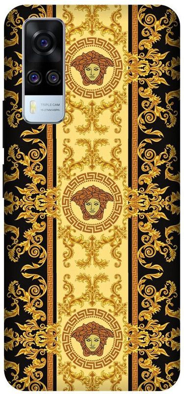 DIKRO Back Cover for vivo Y51A, V2031, VERSACE, DESIGN, ART, LOGO  (Gold, Hard Case, Pack of: 1)