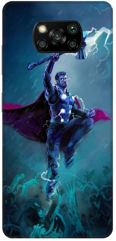 UMPRINT Back Cover for Poco X3  (Blue, Hard Case, Pack of: 1)