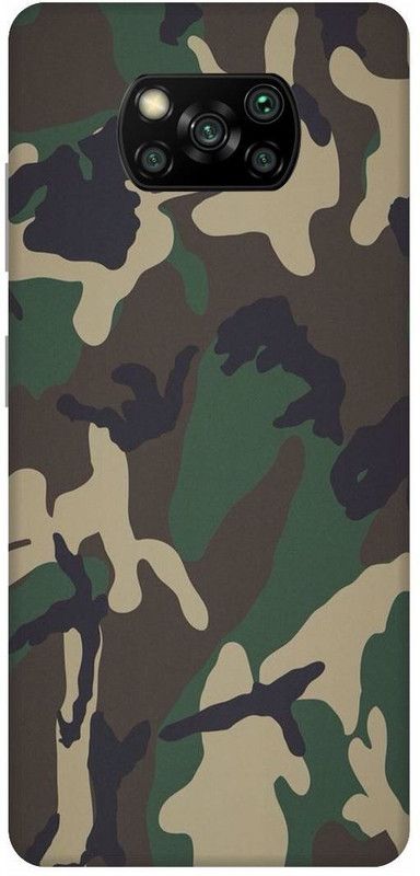 UMPRINT Back Cover for Poco X3/MZB9965IN Army, Military Printed Back Cover  (Multicolor, Hard Case, Pack of: 1)