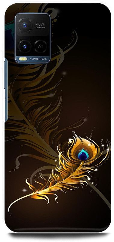 play fast Back Cover for Vivo Y21E GOLDEN, BROWN, MOR, PANKH, FEATHER  (Brown, Hard Case, Pack of: 1)