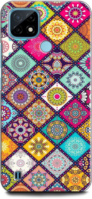 INDICRAFT Back Cover for Realme C21Y, RMX3261 PINK, PURPLE, RED, COLORS, MANDALA, ABSTRACT  (Multicolor, Dual Protection, Pack of: 1)