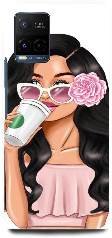 play fast Back Cover for Vivo Y33s, V2109 GIRL, CUTE, GIRL, LOVELY, GIRL, ANIME, LOVE  (White, Hard Case, Pack of: 1)