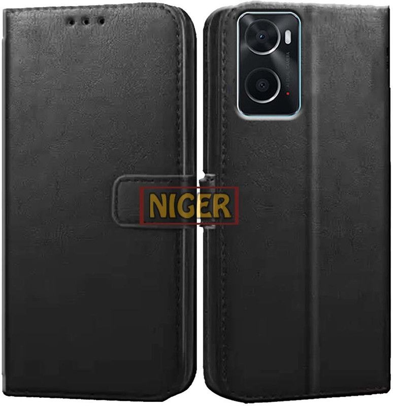 Niger Back Cover for Oppo A76  (Black, Cases with Holder, Pack of: 1)