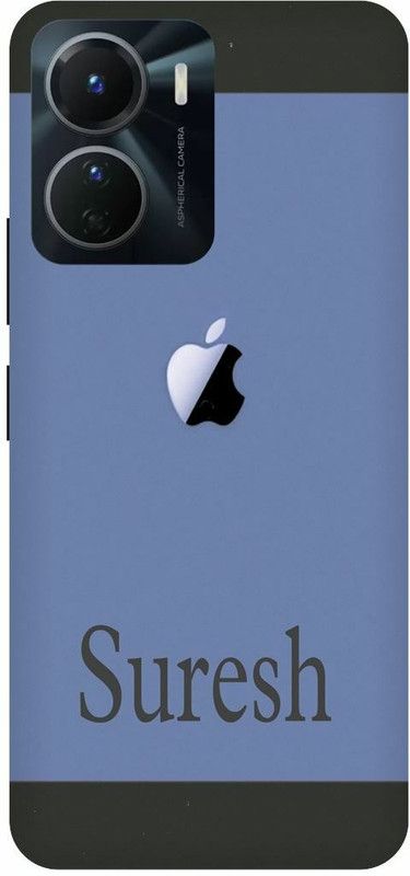 COVERJET Back Cover for VIVO Y16-APPLE- LOGO- SURESH- NAME- PATTERN  (Blue, Hard Case, Pack of: 1)