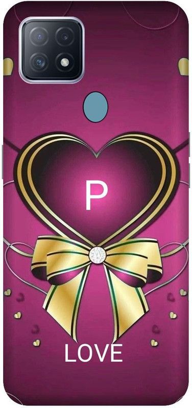VS PRINT LINK Back Cover for OPPO A15s , CPH2179 ,P letter,P name P word , Printed Back Cover  (Red, Hard Case, Pack of: 1)