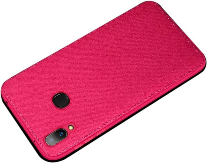 Vaku Luxos Back Cover for Vivo Y95 / Y91 / Y93 Luxico Series Hand-Stitched Cotton Textile Water-proof Case  (Red, Shock Proof, Pack of: 1)
