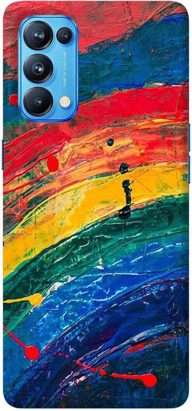 NDCOM Back Cover for OPPO Reno5 Pro Rainbow Painting Art Printed  (Multicolor, Hard Case, Pack of: 1)
