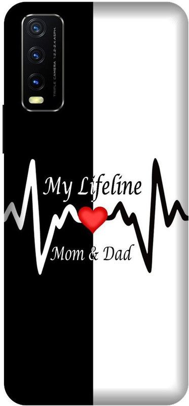Yoprint Back Cover for Vivo Y20 My Lifeline Love Mom Dad Text,Love Mom Dad Text,Love Mom Dad Printed Back Cover  (Multicolor, Hard Case, Pack of: 1)