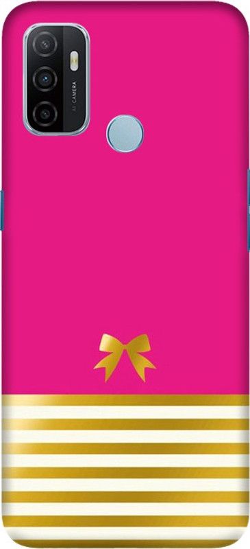 PNBEE Back Cover for Oppo A32, PDVM00 - Golden Lines Print  (Multicolor, Hard Case, Pack of: 1)