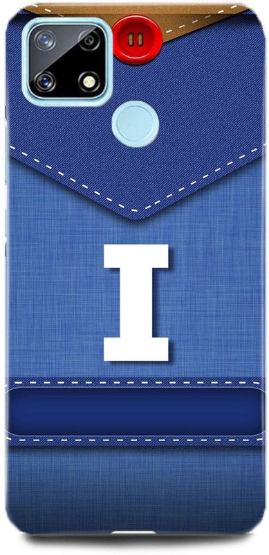 FUGGA Back Cover for realme C25, RMX3193, I, LETTER, ALPHABET, BLUE, JEANS, PATTERN, I, NAME  (Multicolor, Hard Case, Pack of: 1)