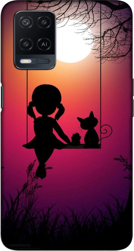 CROKIAN Back Cover for Oppo A54 Cute Girl Back Cover  (Purple, Hard Case)