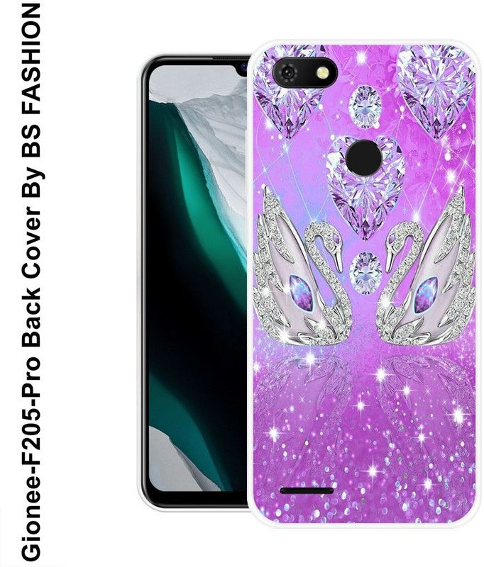 BSRAJ Back Cover for Gionee F205 Pro  (Pink, Silver, Silicon)