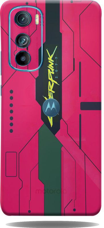 Skins Factory Pink Cyberpunk Mobile Back Skin And Guard, Moto Edge 30 Mobile Skin  (Pink Cyberpunk Skin With Super matte finish)