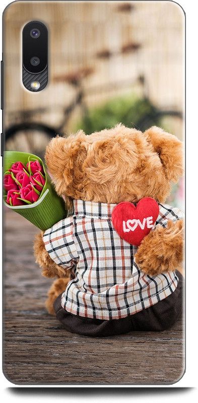 INDICRAFT Back Cover for SAMSUNG Galaxy M02 CUTE TEDDY, TEDDY BEAR, LOVE, HEART, RED ROSE  (Multicolor, Dual Protection, Pack of: 1)