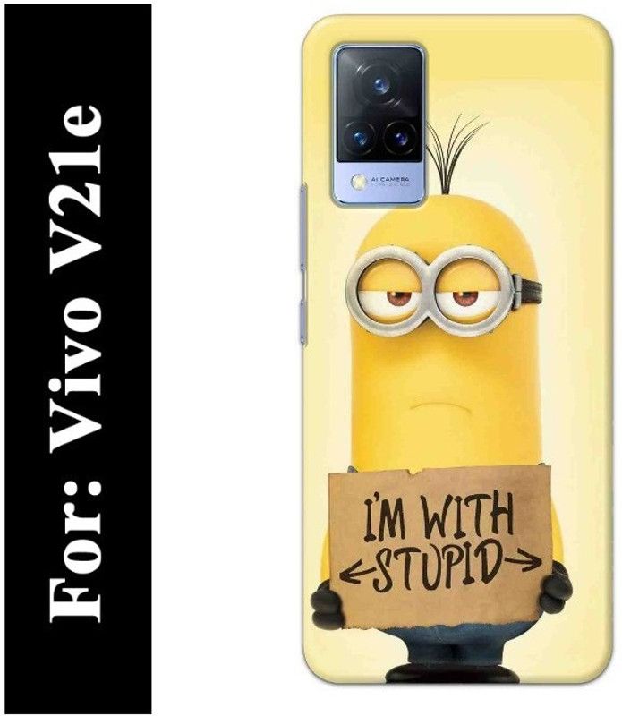 Majestic Back Cover for Vivo V21e  (Yellow, Hard Case)
