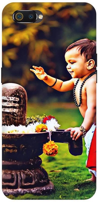 THE NARAYANA COLLECTIONS Back Cover for REALME C2-RMX1941-SHIV,LING,BABY,MAHADEV,OM  (Multicolor, Hard Case, Pack of: 1)