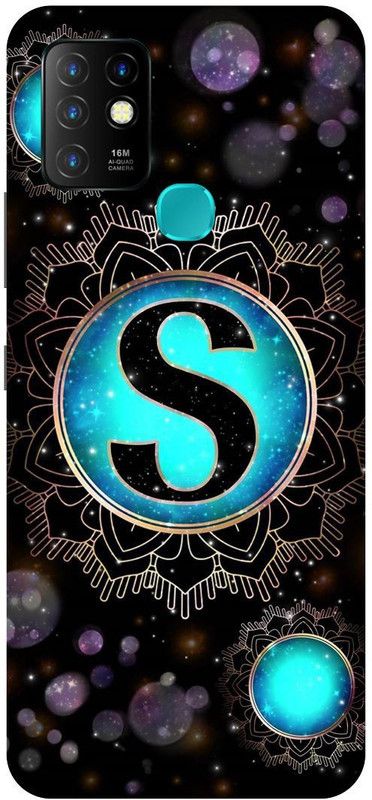 FIKORA Back Cover for Infinix Hot 10, X682B, S, NAME, LETTER, ALPHABET  (Blue, Hard Case, Pack of: 1)