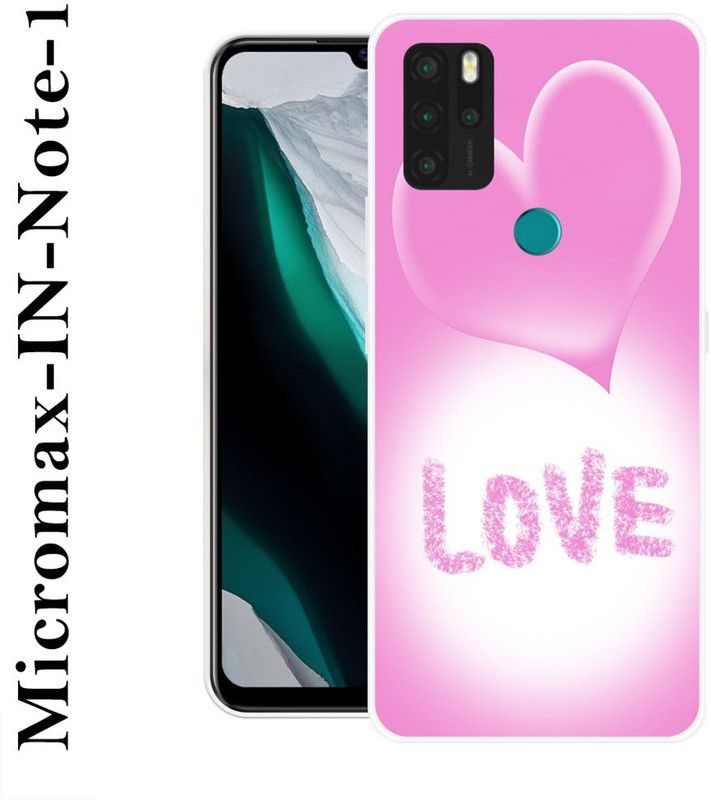 INDIALAND Back Cover for Micromax in Note 1  (Pink, White, Silicon)
