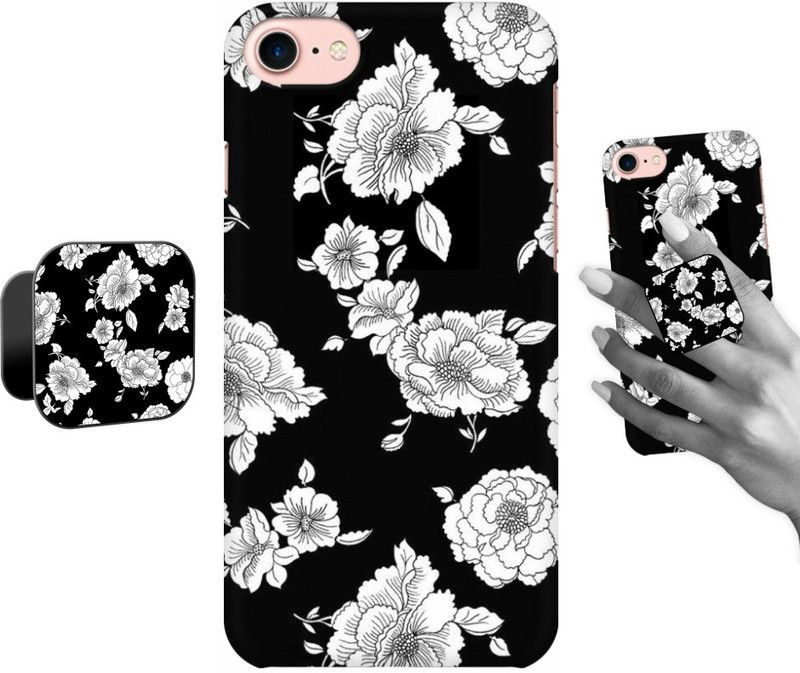 COBIERTAS Back Cover for Apple iPhone 7  (Black, White, Cases with Holder, Pack of: 2)