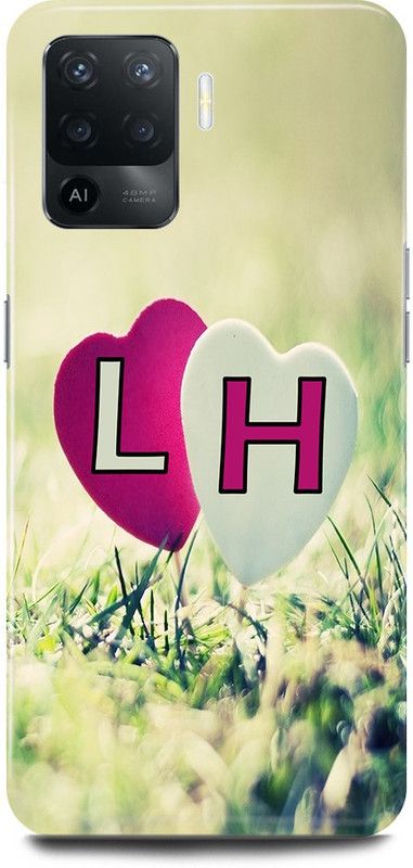 JUGGA Back Cover for Oppo A94, CPH2203, L LOVES H NAME,L NAME, H LETTER, ALPHABET,L LOVE H NAME  (Green, Hard Case, Pack of: 1)