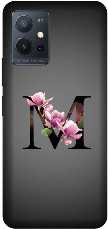 VS PRINT LINK Back Cover for VIVO T1 (5G) , V2141 ,M letter,M name M word , Printed Back Cover  (Silver, Hard Case, Pack of: 1)