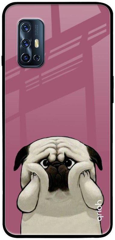 QRIOH Back Cover for Vivo V17  (Pink, Grip Case, Silicon, Pack of: 1)