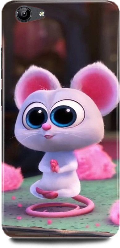 DIKRO Back Cover for vivo V5, 1601, PINK, CAT, MOUSE, MEOW, LOVE  (Multicolor, Hard Case, Pack of: 1)