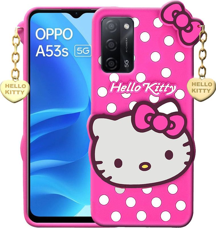 SUNSHINE Back Cover for OPPO A53s 5G  (Pink, 3D Case, Pack of: 1)