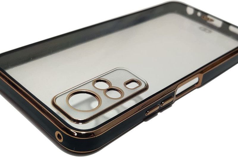 western delhi Back Cover for Vivo Y51 2020 black | Gold Electroplating Transparent Chrome  (Black, Grip Case, Silicon)