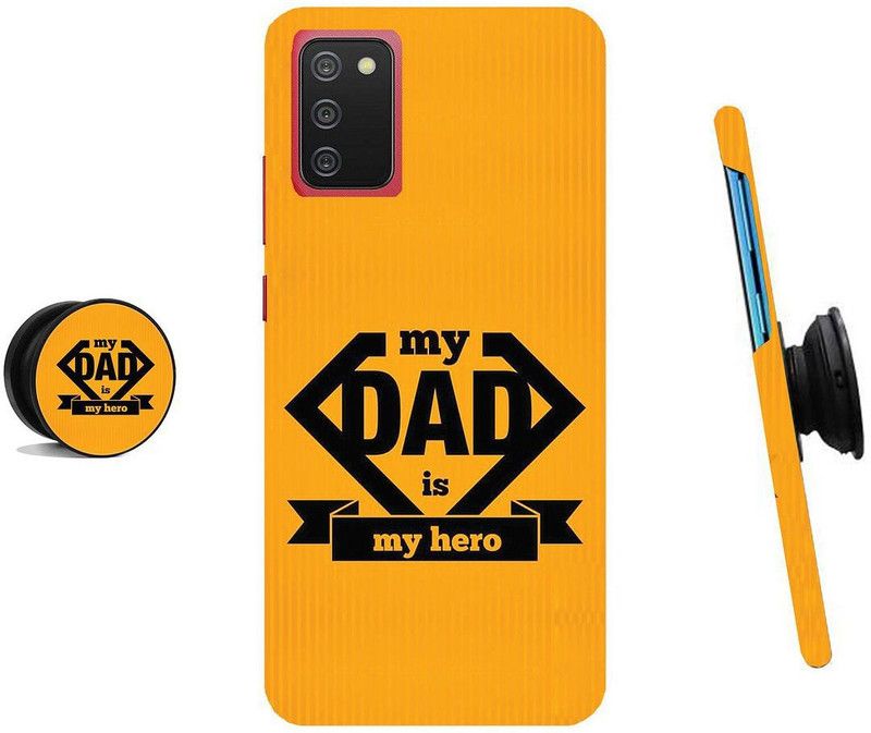 HELLO CASE Back Cover for Samsung Galaxy A02s,  (Black, Yellow, Cases with Holder)