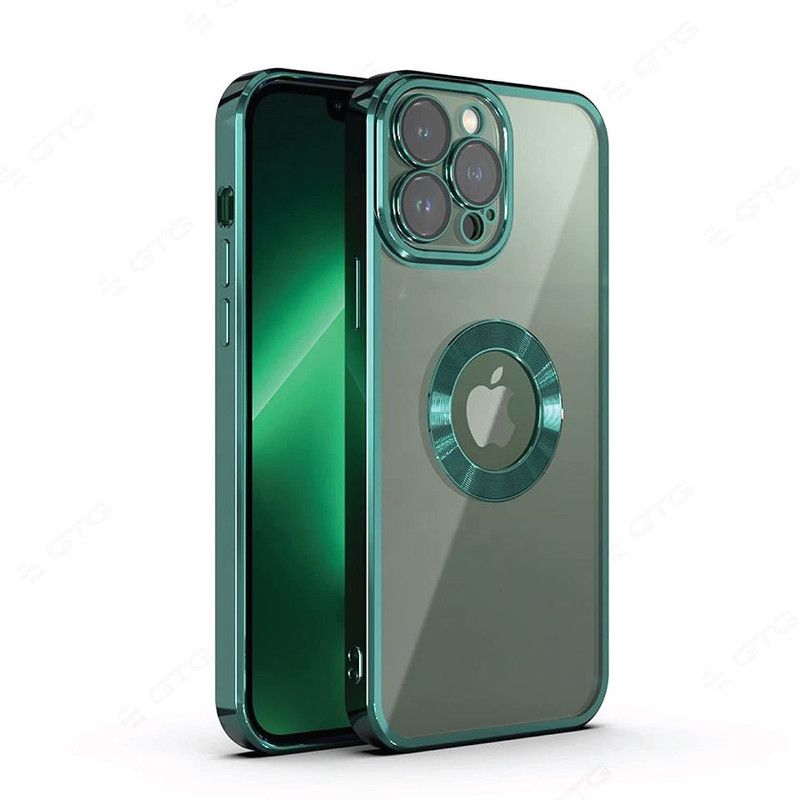 welshfireshop Back Cover for Apple iPhone 11 Pro Electroplated Logo View | Slim Shockproof | Soft TPU back cover  (Green, Pack of: 1)
